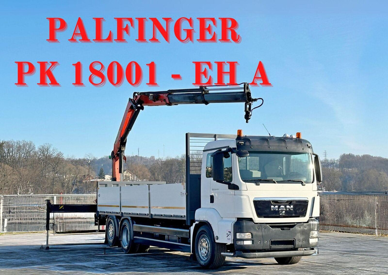 MAN TGS 26.440* PK 18001 - EH A + FUNK* TOPZUSTAND - Camion plateau, Camion grue: photos 1 MAN TGS 26.440* PK 18001 - EH A + FUNK* TOPZUSTAND - Camion plateau, Camion grue: photos 1