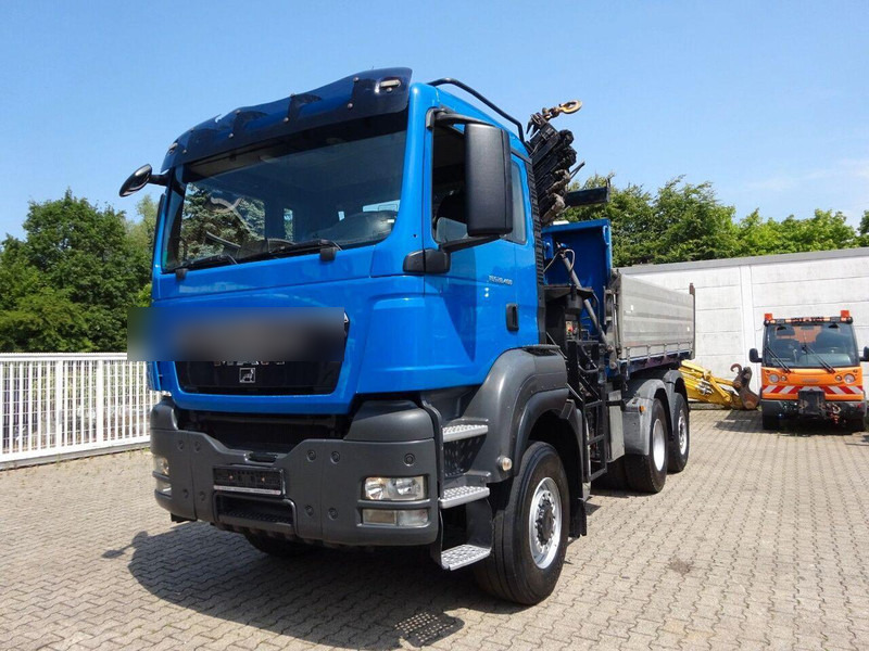 MAN TGS 28.400 - 3 way tipper+crane - Camion benne, Camion grue: photos 1 MAN TGS 28.400 - 3 way tipper+crane - Camion benne, Camion grue: photos 1