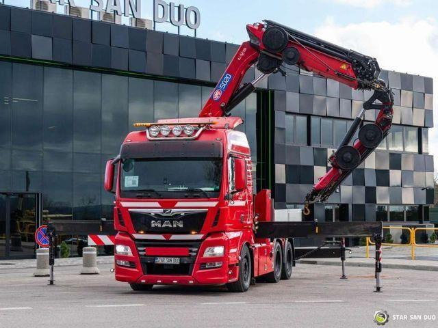 MAN TGX 28.500 6x2 HMF 5020K-RC Fly Jib Crane - Camion plateau, Camion grue: photos 3 MAN TGX 28.500 6x2 HMF 5020K-RC Fly Jib Crane - Camion plateau, Camion grue: photos 3
