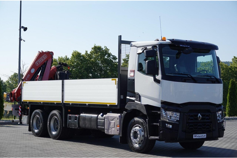 Camion plateau, Camion grue Renault C 380 / 6X4 / SKRZYNIOWY 6.4 M / + HDS FASSI F175A / MAX UDŹWIG: photos 19