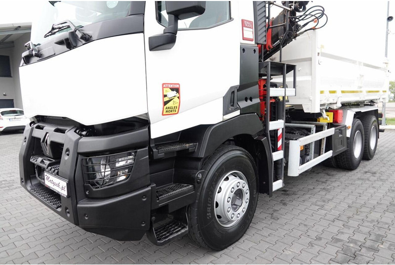 Camion benne, Camion grue Renault C 380 / 6x4 / WYWROTKA 3 STRONNA  + HDS FASSI F135 / HYDROBURTA: photos 17