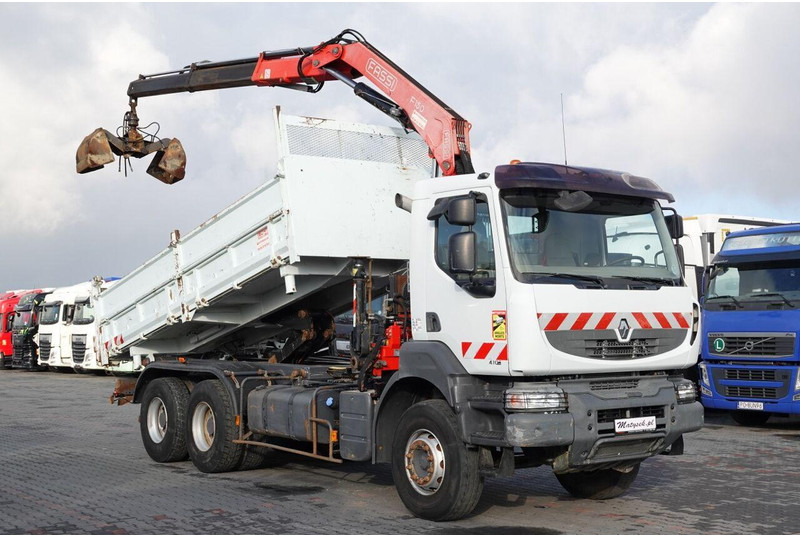 Camion benne, Camion grue Renault KERAX 410 / 6x4 / WYWROTKA + HDS FASSI F150 / HYDROBURTA / BORDM: photos 8