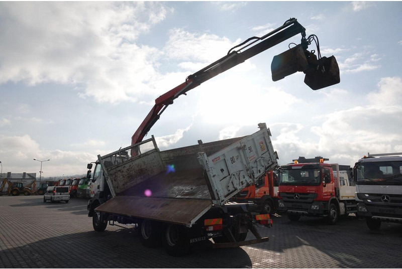 Camion benne, Camion grue Renault KERAX 410 / 6x4 / WYWROTKA + HDS FASSI F150 / HYDROBURTA / BORDM: photos 11