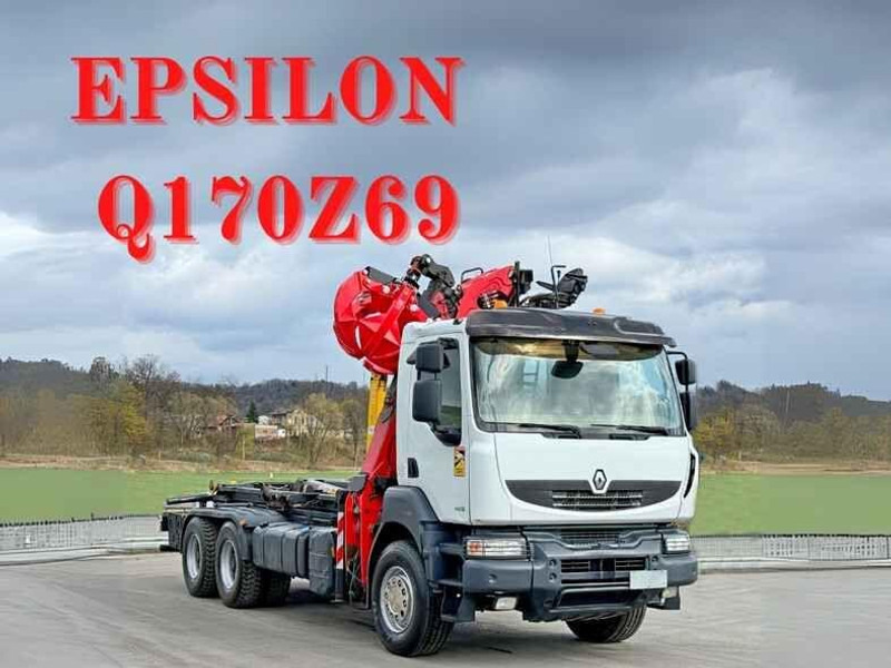 Renault KERAX 460 DXI * ABROLLKIPPER * EPSILON Q170Z69 * 6x4 - Camion ampliroll, Camion grue: photos 1 Renault KERAX 460 DXI * ABROLLKIPPER * EPSILON Q170Z69 * 6x4 - Camion ampliroll, Camion grue: photos 1