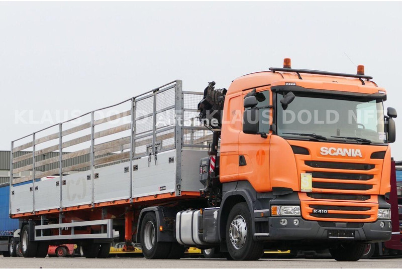 Scania R 410 - Flatbed+crane - Camion plateau, Camion grue: photos 2 Scania R 410 - Flatbed+crane - Camion plateau, Camion grue: photos 2