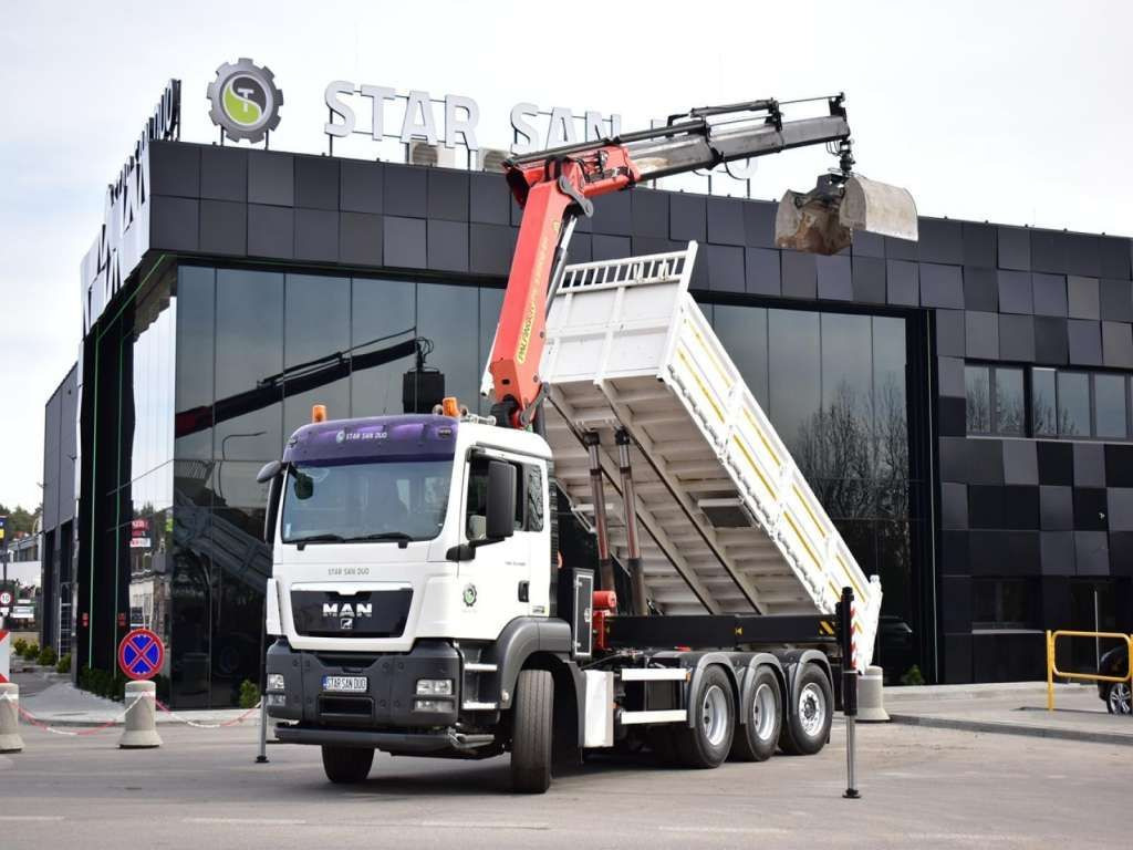 MAN TGS 35.400 8X4 PALFINGER PK 33002 CRANE KIPPER - Camion benne, Camion grue: photos 1 MAN TGS 35.400 8X4 PALFINGER PK 33002 CRANE KIPPER - Camion benne, Camion grue: photos 1