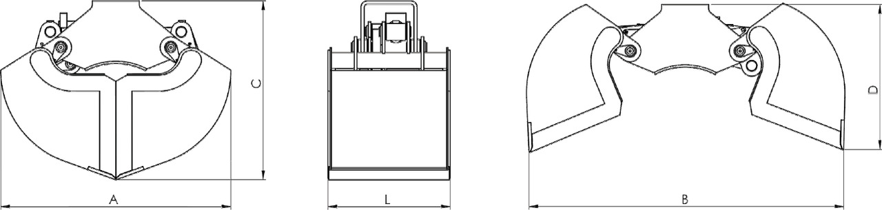 Clamshell bucket withouth side-walls BV-MR 50 - Benne preneuse pour Grue auxiliaire: photos 4 Clamshell bucket withouth side-walls BV-MR 50 - Benne preneuse pour Grue auxiliaire: photos 4