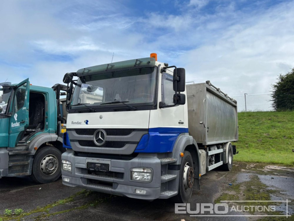 2012 Mercedes Axor 1824L 4x2, Crane, Stamps, Stainless Steel container - Camion benne: photos 1 2012 Mercedes Axor 1824L 4x2, Crane, Stamps, Stainless Steel container - Camion benne: photos 1