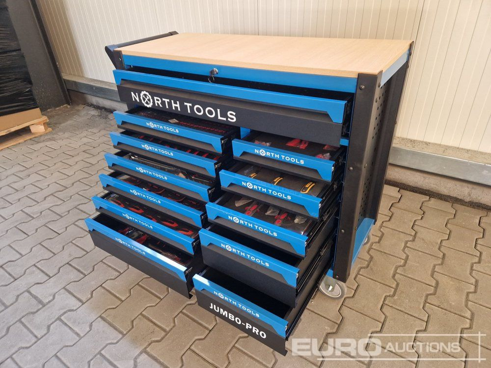 Unused NORTH-TOOL JUMBO-PRO 12 Drawer Tool Cabinet, Professional Tools - Matériel de chantier: photos 1 Unused NORTH-TOOL JUMBO-PRO 12 Drawer Tool Cabinet, Professional Tools - Matériel de chantier: photos 1