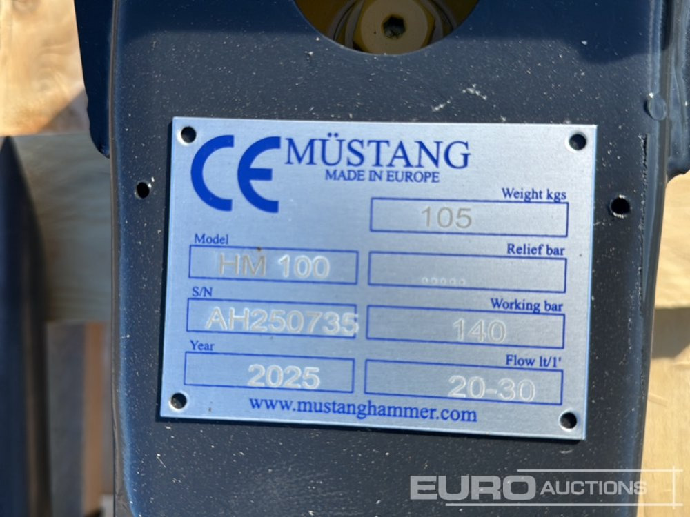Unused 2025 Mustang HM100 - Marteau hydraulique: photos 5 Unused 2025 Mustang HM100 - Marteau hydraulique: photos 5
