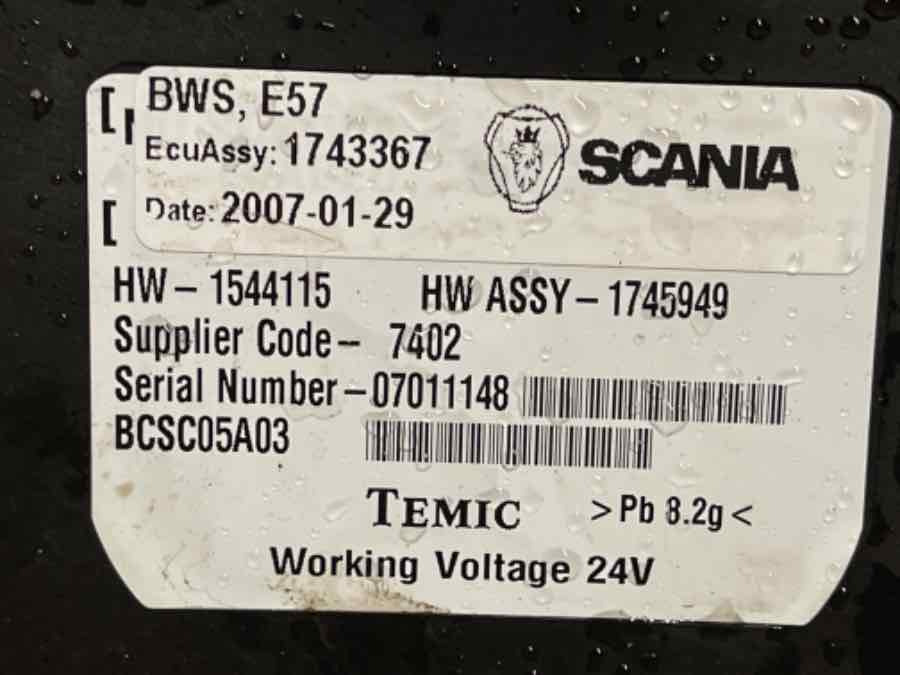 SCANIA ECU BWS 1743367 - Système électrique pour Camion: photos 2 SCANIA ECU BWS 1743367 - Système électrique pour Camion: photos 2