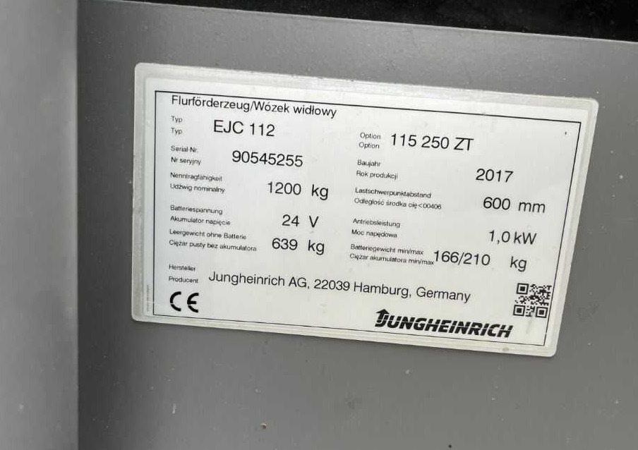 Jungheinrich EJC112 - Gerbeur: photos 4 Jungheinrich EJC112 - Gerbeur: photos 4