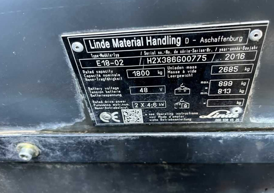 Linde E18-02 - Chariot élévateur électrique: photos 4 Linde E18-02 - Chariot élévateur électrique: photos 4