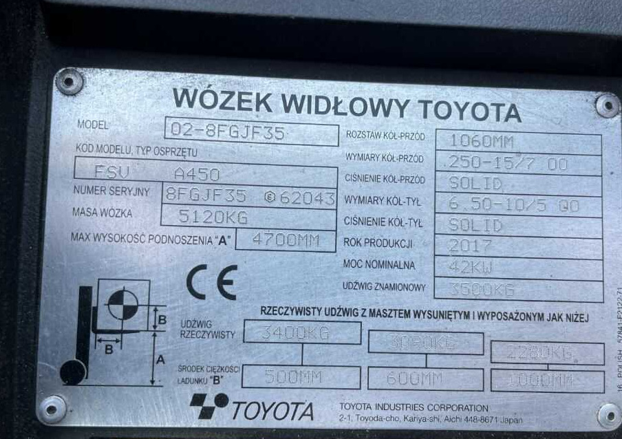 Toyota 8FGJF35 - Chariot élévateur à gaz: photos 4 Toyota 8FGJF35 - Chariot élévateur à gaz: photos 4