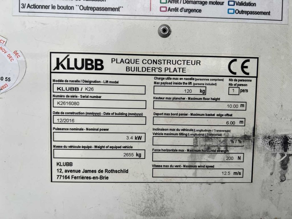 Camion avec nacelle, Véhicule utilitaire Renault Master 2.3 dCi / KLUBB K26, 12m: photos 12