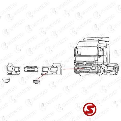 Mercedes-Benz Bumper plastic actros mp2 links - Cabine et intérieur pour Camion: photos 2 Mercedes-Benz Bumper plastic actros mp2 links - Cabine et intérieur pour Camion: photos 2
