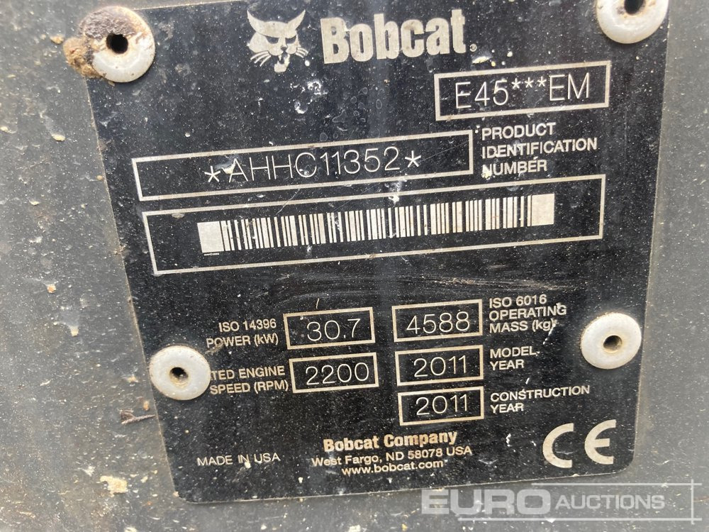 Mini pelle 2011 Bobcat E45: photos 10