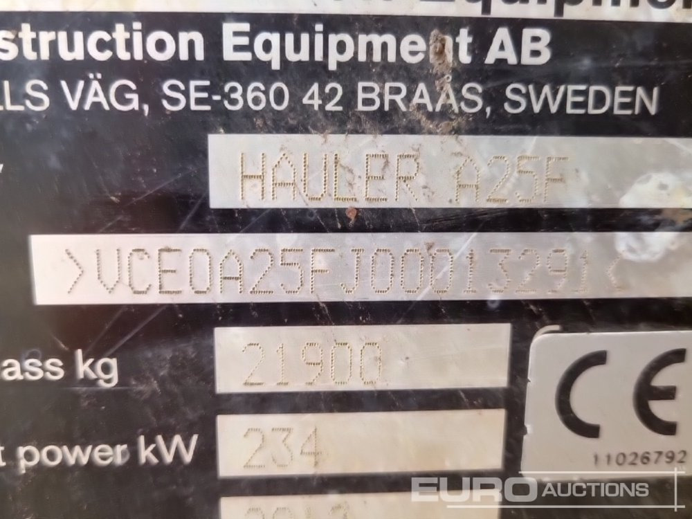 Tombereau articulé 2012 Volvo A25F: photos 46