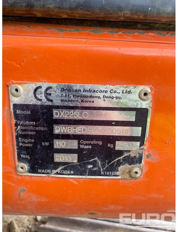 2013 Doosan DX225LC - Pelle sur chenille: photos 5 2013 Doosan DX225LC - Pelle sur chenille: photos 5