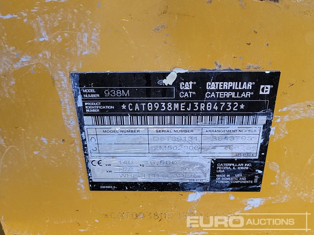 Chargeuse sur pneus 2017 CAT 938M: photos 50
