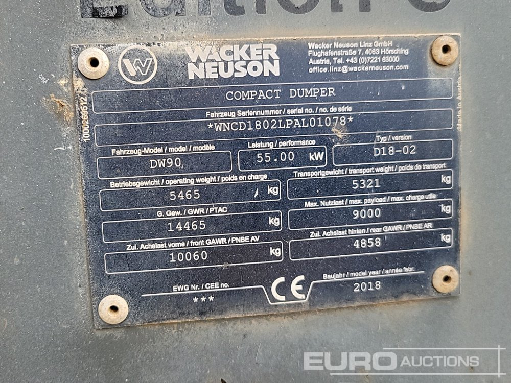 Mini tombereau 2018 Wacker Neuson DW90: photos 37