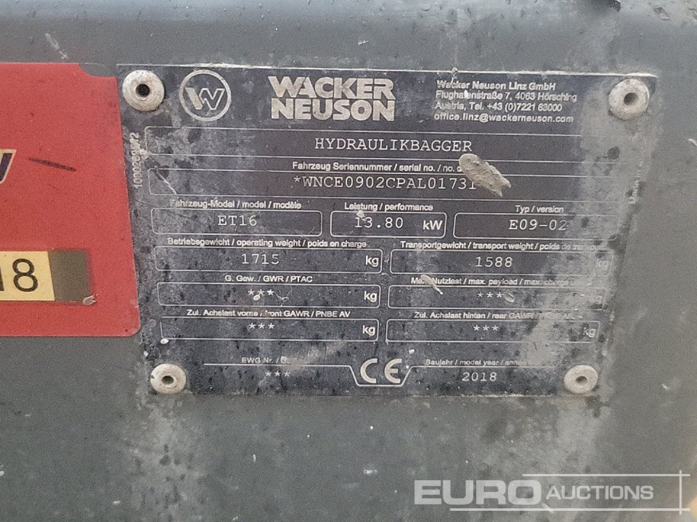 Mini pelle 2018 Wacker Neuson ET16: photos 50 Mini pelle 2018 Wacker Neuson ET16: photos 50