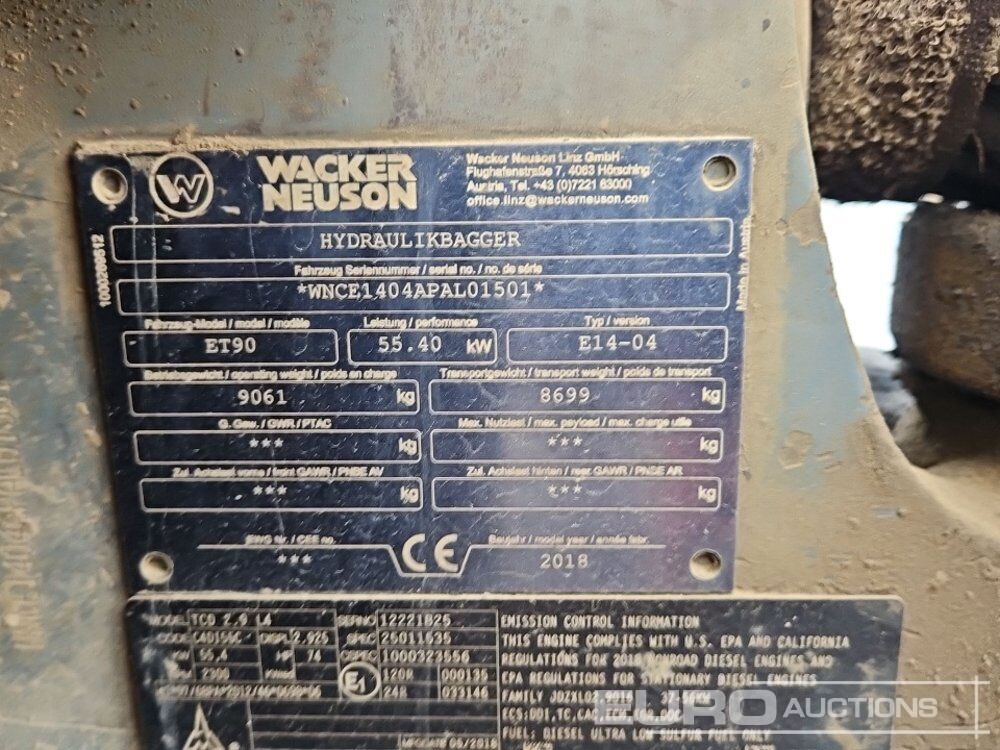 Pelle 2018 Wacker Neuson ET90: photos 48