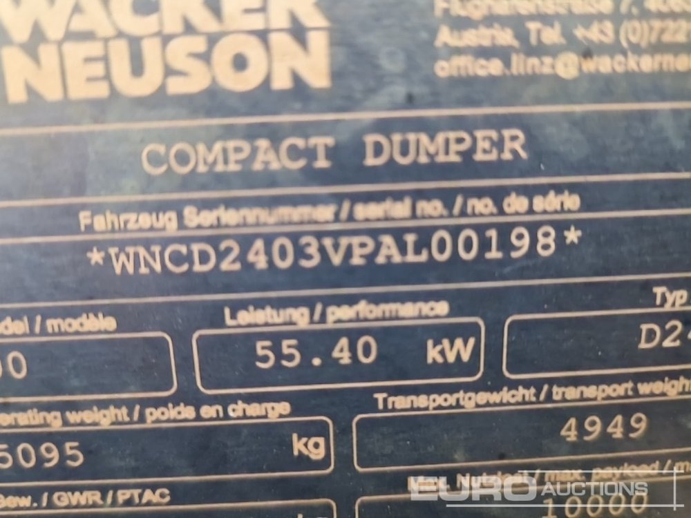 Mini tombereau 2019 Wacker Neuson DV100: photos 34 Mini tombereau 2019 Wacker Neuson DV100: photos 34
