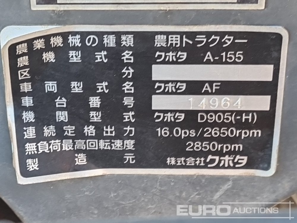 Micro tracteur Kubota A155: photos 37