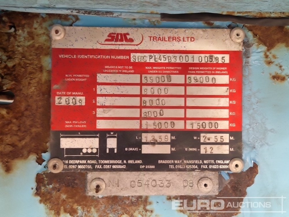Semi-remorque plateau SDC 45' Tri Axle Flat Trailer, BPW Axles: photos 21