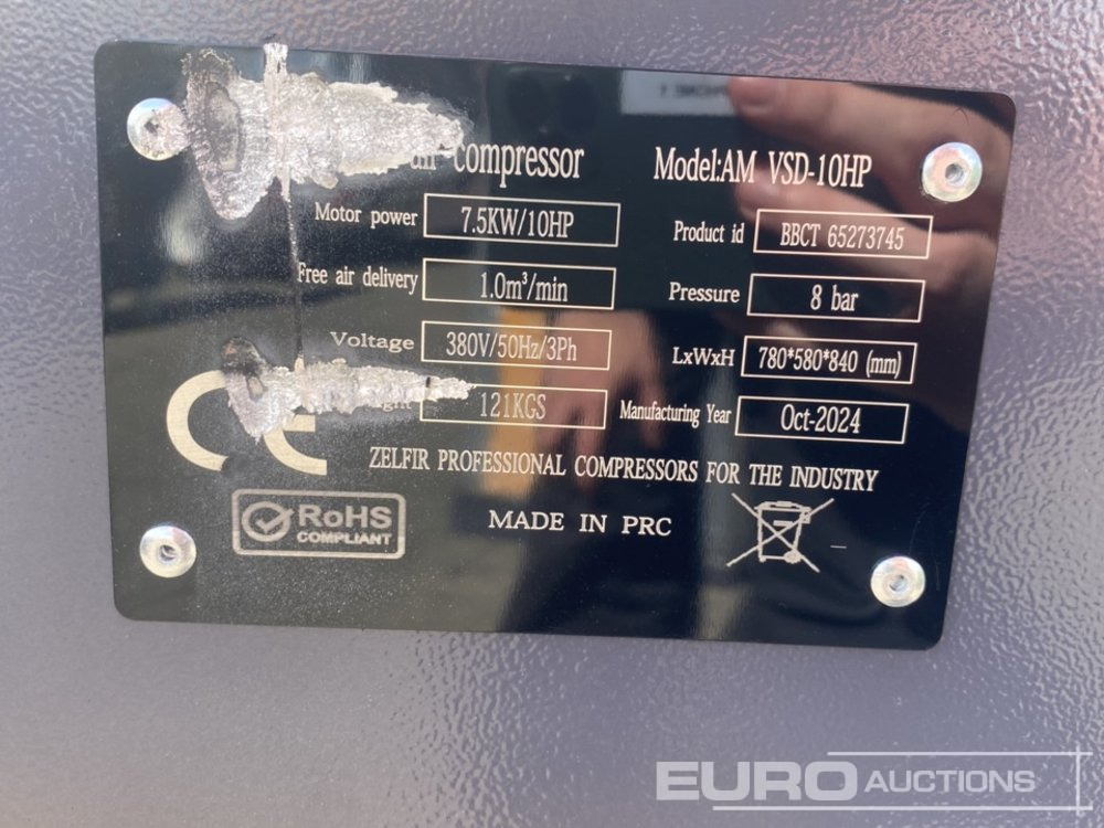 Compresseur d'air Unused 2024 Zelfir VSD-10HP: photos 9