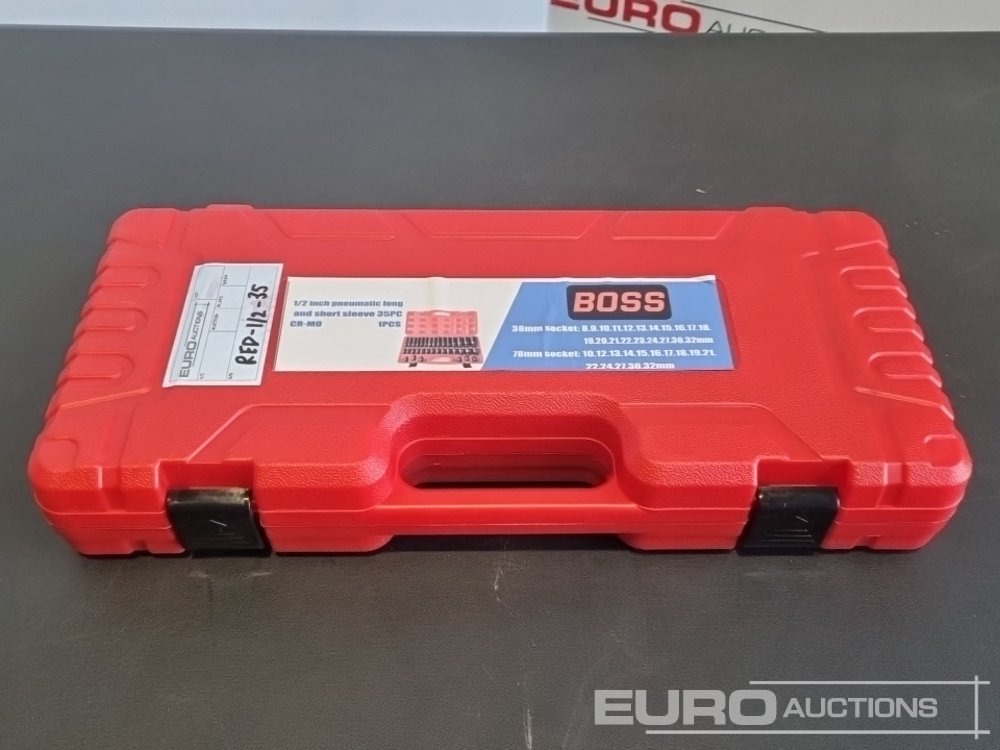 Unused 2025 Boss 1/2" 35pc Pneumatic Long & Short Sleeve Socket Set (Container 46) - Équipement de garage: photos 3 Unused 2025 Boss 1/2" 35pc Pneumatic Long & Short Sleeve Socket Set (Container 46) - Équipement de garage: photos 3