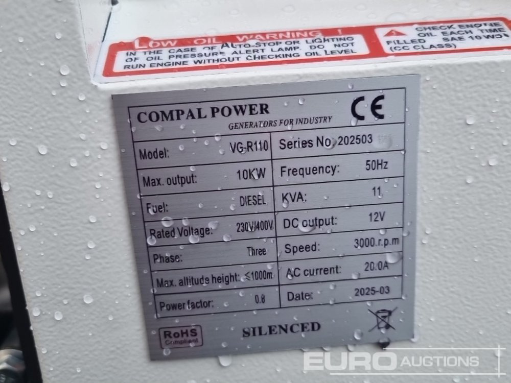 Groupe électrogène Unused 2025 Compal Power VG-R110: photos 25