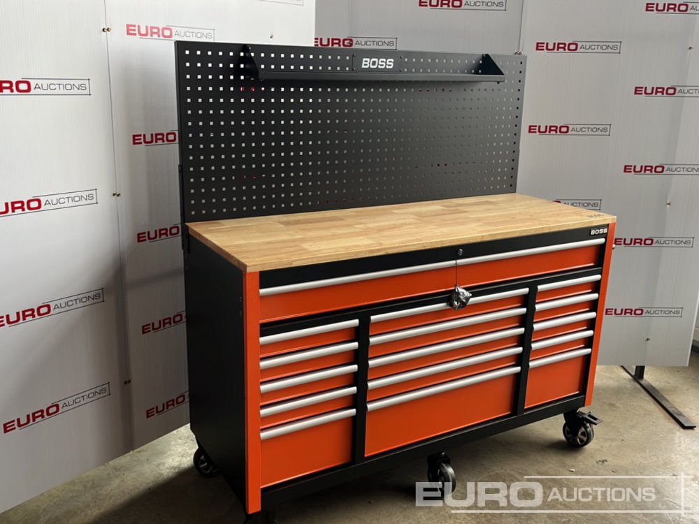 Unused Boss Wheeled Tool Cabinet, 16 Drawers, 492pc Tools - Matériel de chantier: photos 1 Unused Boss Wheeled Tool Cabinet, 16 Drawers, 492pc Tools - Matériel de chantier: photos 1