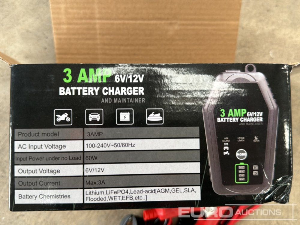 Unused Hiyiton 3 AMP 6/12V Car Battery Charger - Équipement de garage: photos 4 Unused Hiyiton 3 AMP 6/12V Car Battery Charger - Équipement de garage: photos 4