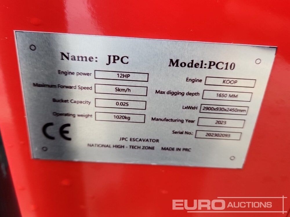 Mini pelle Unused JPC PC10: photos 32 Mini pelle Unused JPC PC10: photos 32