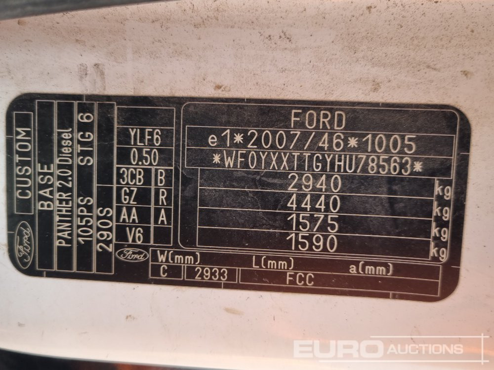 Véhicule utilitaire 2017 Ford Transit Custom 290: photos 37