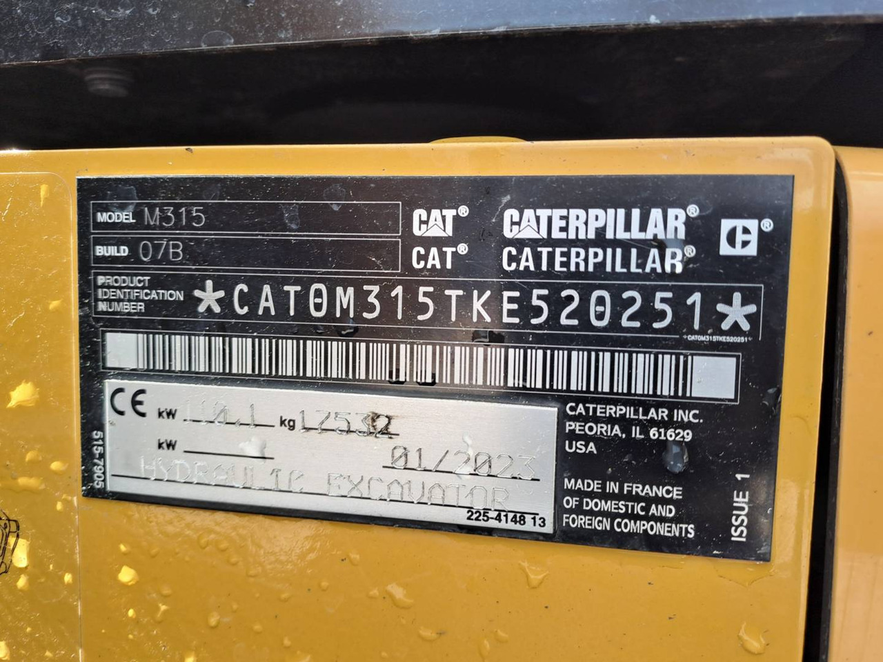 Pelle sur pneus CAT M315: photos 17
