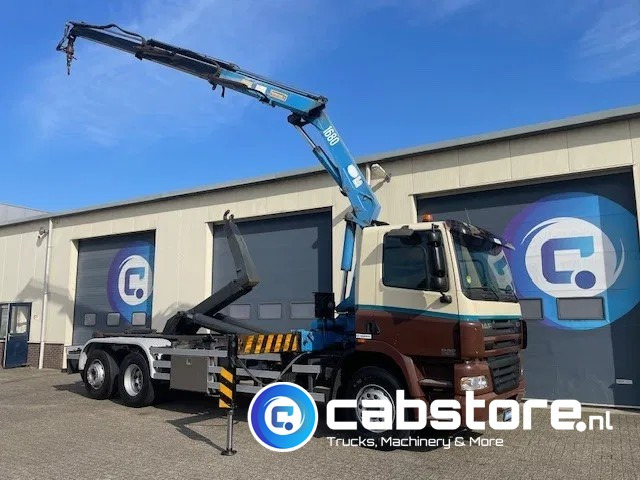 DAF CF 85.340 6X2 Euro 3 - Haakarm containersystem - Hooklift - Abrollkipper - Year 2004 - HMF 1680-K2 Crane - Grua - Ladekran - Autolaadkraan - Camion ampliroll, Camion grue: photos 1 DAF CF 85.340 6X2 Euro 3 - Haakarm containersystem - Hooklift - Abrollkipper - Year 2004 - HMF 1680-K2 Crane - Grua - Ladekran - Autolaadkraan - Camion ampliroll, Camion grue: photos 1