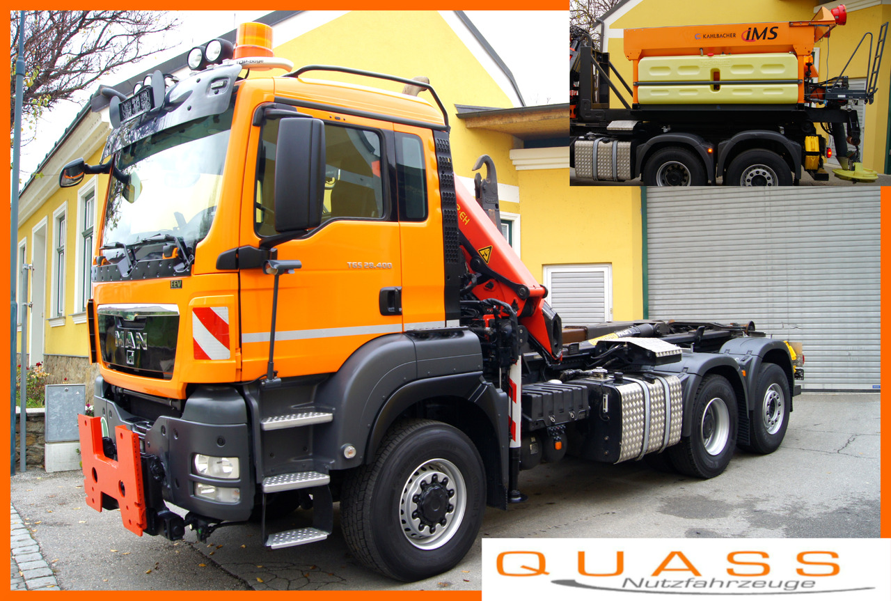 MAN TGS 28.400 BL 6x4-4/TÜV/PK12002/PALIFT/Winterdienst/Salzstreuer/Streuer/Schneepflug - Camion ampliroll, Camion grue: photos 1 MAN TGS 28.400 BL 6x4-4/TÜV/PK12002/PALIFT/Winterdienst/Salzstreuer/Streuer/Schneepflug - Camion ampliroll, Camion grue: photos 1