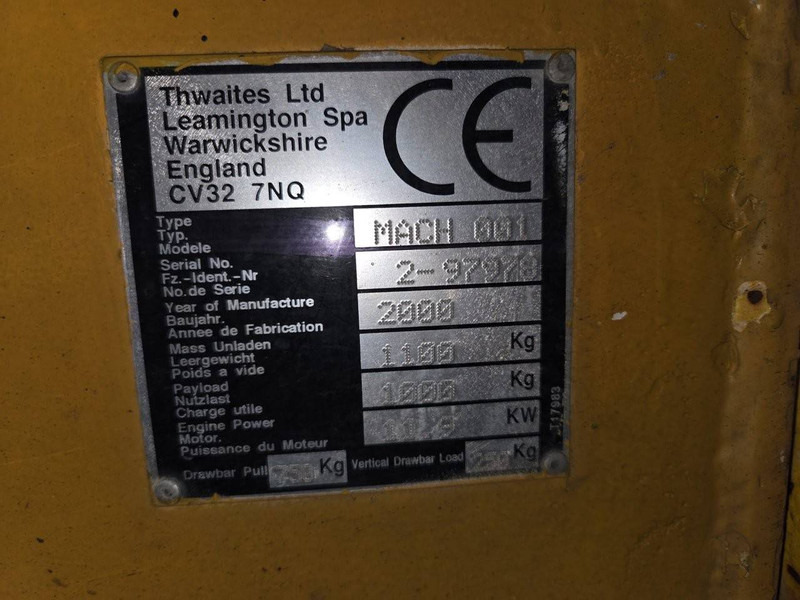 Thwaites Mach 001 - Tombereau: photos 5 Thwaites Mach 001 - Tombereau: photos 5