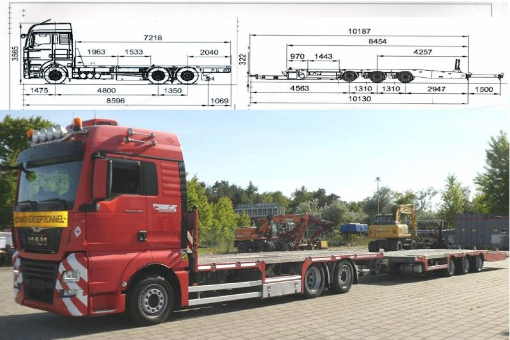 MAN TG-X 24.500 6x2-4 LL-U Pritsche Maschinentranspo - Camion plateau: photos 1 MAN TG-X 24.500 6x2-4 LL-U Pritsche Maschinentranspo - Camion plateau: photos 1